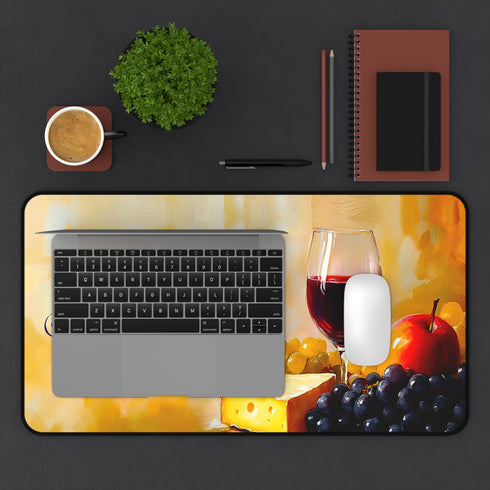 Wine Lover Desk Mat, J'adore le Bon Vin, Large Mouse Pad, French Quote Desk Pad, Neoprene Non Slip, Office Desk Decor, Wine Gift