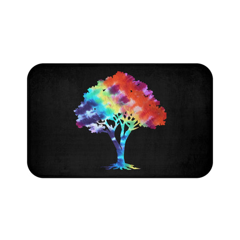 Psychedelic Tie Dyed Tree Bath Mat