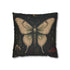 Crimson Grove Mystic Luna Moth Faux Suede Pillow Gothic Botanical Décor