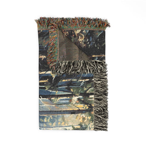 Arthurian Sword Excalibur in Stone Tapestry Woven Blanket Fantasy Jacquard Cotton Throw, Medieval Forest Tapestry, Arthurian Legend Home Decor Gift