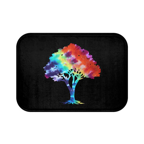 Psychedelic Tie Dyed Tree Bath Mat