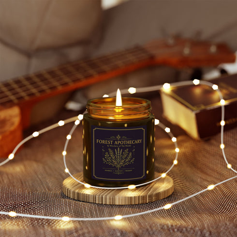 Botanical Coconut Apricot Wax Candle, Apothecary Scented Candle