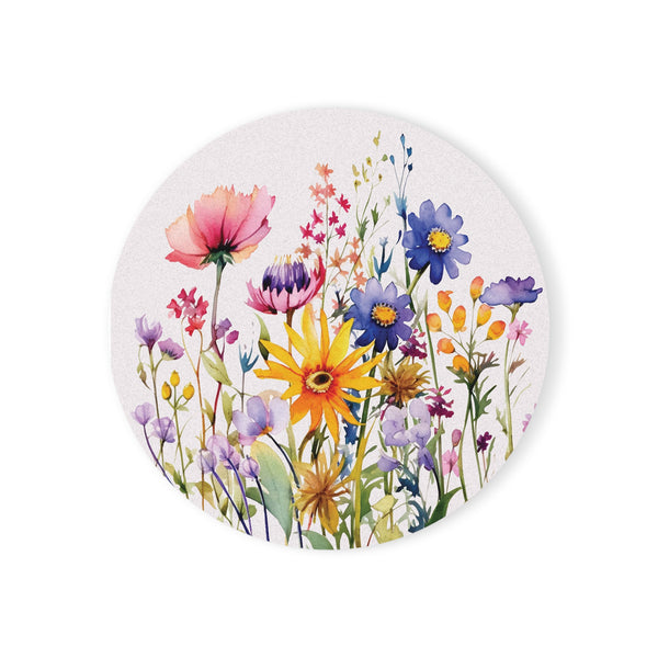 Wildflower Round and Square Cork Back Coasters - 1 each
