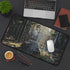 Excalibur in Forest Desk Mat | Medieval Fantasy Landscape, Sunlit Mossy Woods