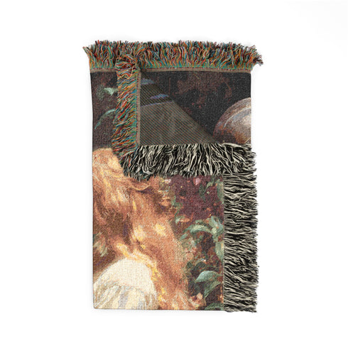 Medieval Knight and Maiden Woven Blanket Tapestry Throw