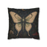 Crimson Grove Mystic Luna Moth Faux Suede Pillow Gothic Botanical Décor