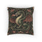 Woven Dragon Tapestry Pillow with Insert, Medieval Fantasy Cushion William Morris Renaissance Style Gothic Fantasy Sofa Decor