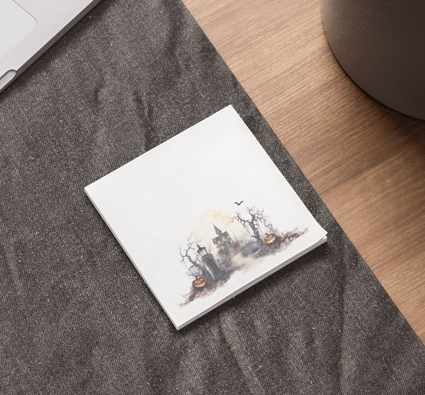 Haunted House And Jackolanters Spooky Sticky Notes Pad For Halloween Office Fun 50 Sheet Post-it® Note Pads