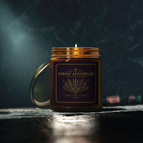 Botanical Coconut Apricot Wax Candle, Apothecary Scented Candle