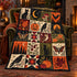 Vintage Halloween Patchwork Blanket | Dark Cottagecore Velveteen Fleece Throw