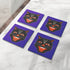 Black Cat Face Halloween Coaster Set