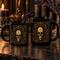Gothic Skull Mug, Black Lavender Parlor Ceramic Coffee Mug