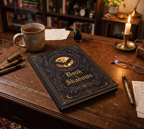 Gothic Book of Shadows Journal – Moon Moth Hardcover Notebook