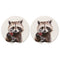 Cute Raccoon With Wine Glass Car Coasters