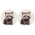 Cute Raccoon With Wine Glass Car Coasters