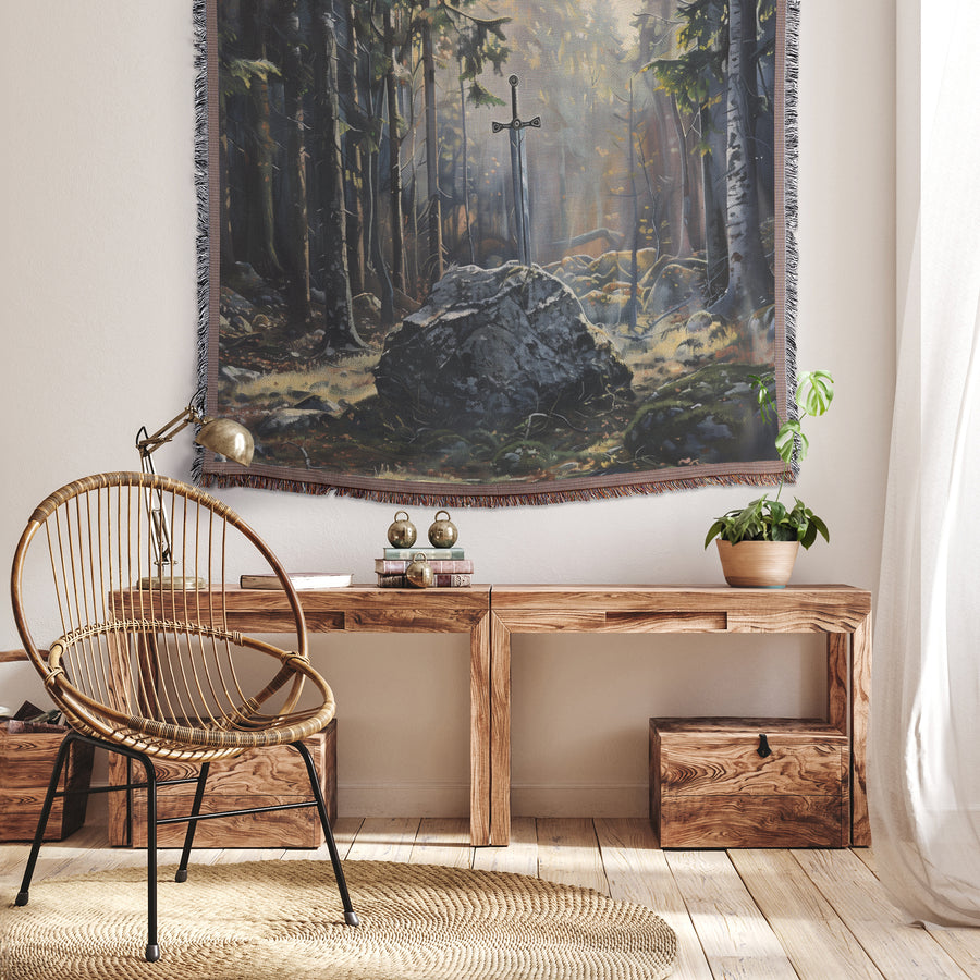 Excalibur_In_The_Stone_Woven_Cotton_Blan_Tapestry_H_Mockup.png