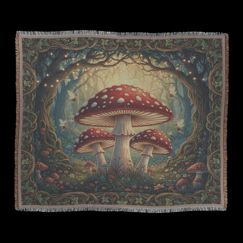 Fairycore Mushrooms In The Woods With Cute Fairies