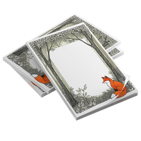 Fox In The Woods Drawing Memo Pad