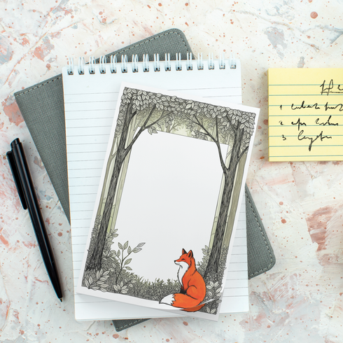Fox In The Woods Drawing Memo Pad