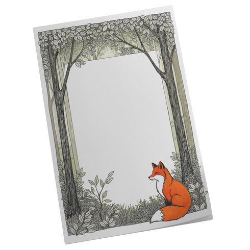 Fox In The Woods Drawing Memo Pad