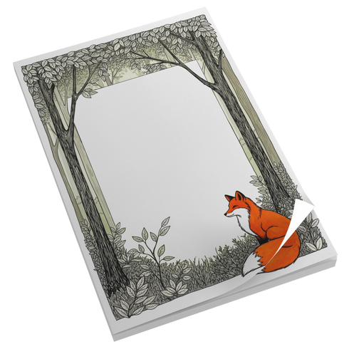 Fox In The Woods Drawing Memo Pad
