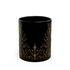 Black Lavender Pentacle Mug, Gothic Botanical Ceramic Coffee Mug