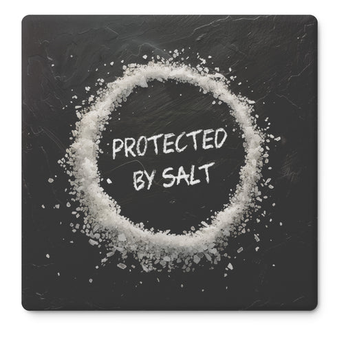 Funny Protected By Salt Witches Stone Coaster Set