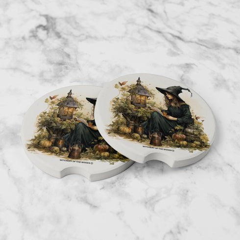 Garden Witch Car Coasters