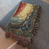 Mushroom Woven Cotton Throw Blanket – Bohemian Cottagecore Nature Tapestry