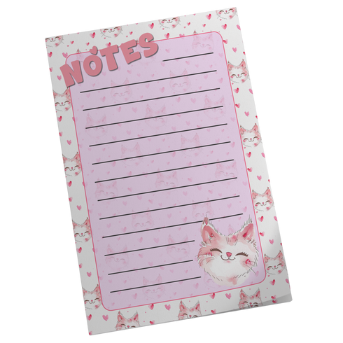 I heart Valentine's Day Kittie Memo Pad