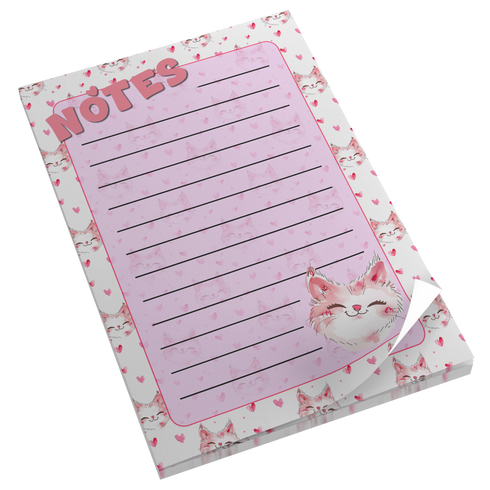 I heart Valentine's Day Kittie Memo Pad