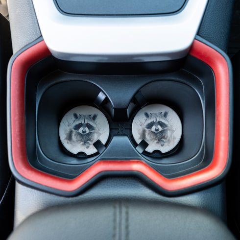Messy Raccoon Car Coasters