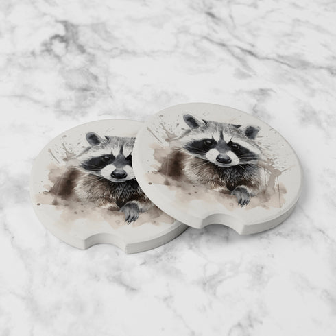 Messy Raccoon Car Coasters