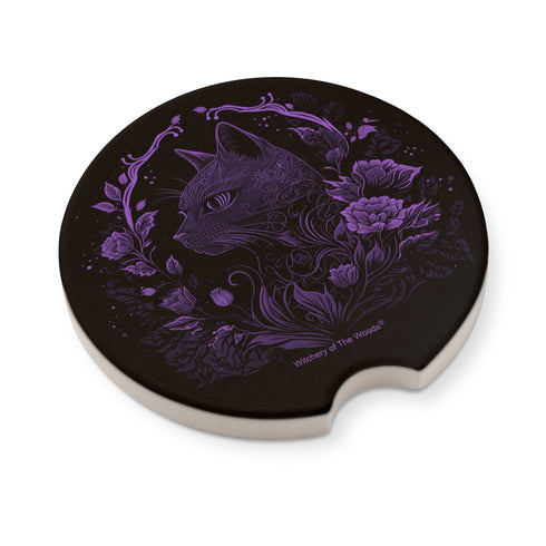 Purple Cat Car Coasters