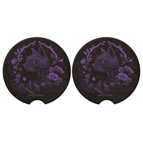 Purple Cat Car Coasters