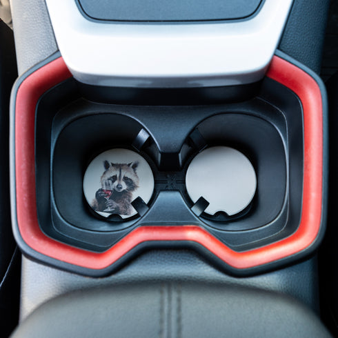 Raccoon Wine Car Coaster
