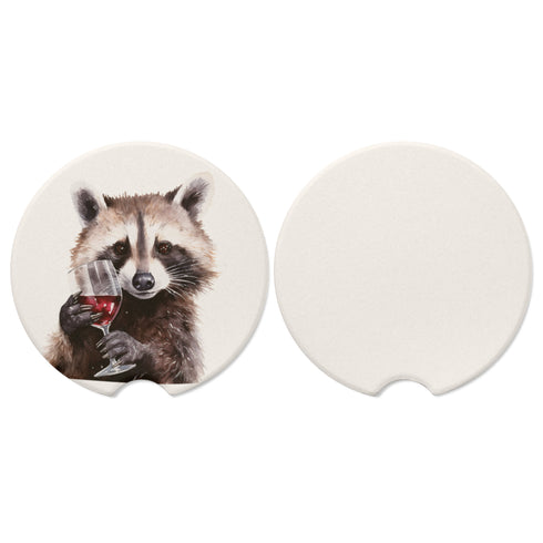 Raccoon Wine Car Coaster