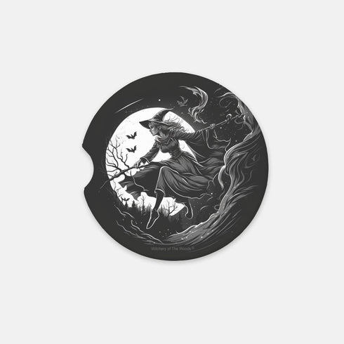 Witch In The Moonlight Sandstone Car Coaster