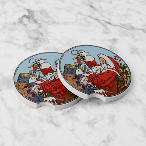 Santa Christmas Car Coasters