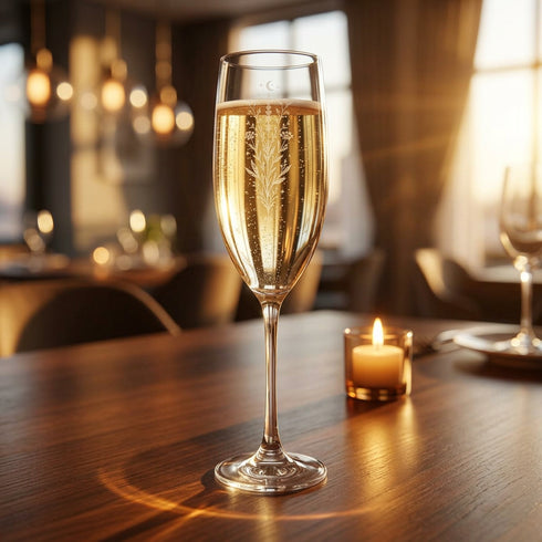 Witchy Herbal Engraved Champagne Glass | Botanical Prosecco Flute