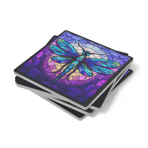 Stained Glass Butterfly Coaster Set