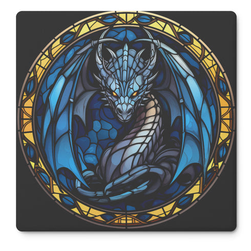 Stained Glass Dragon Stone Coasters For Fantasy and Dragon Lovers - Set of 4 Coasters
