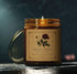 Trifolium pratense red clover coconut apricot wax candle with vintage botanical apothecary label