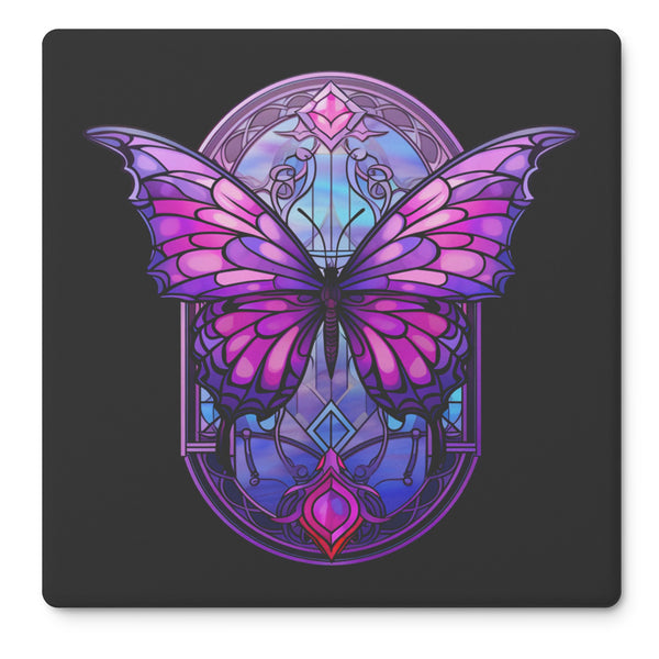 Whimsigoth Butterfly Stained Glass Stone Coasters