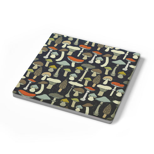 Wild Mushrooms Stone Coaster Set
