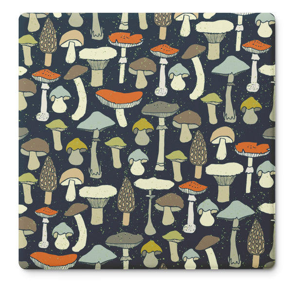Wild Mushrooms Stone Coaster Set