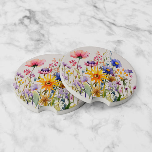 Wildflowers Car Coasters
