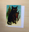Yule Cat and Krampus Christmas Card | Icelandic Gothic Folklore