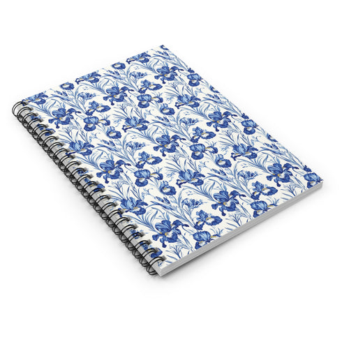 Blue Iris Floral Spiral Notebook | French Cottage Botanical Journal