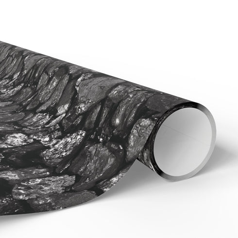 Naughty List Coal Wrapping Paper – Gag Gift Coal Pattern Christmas Gift Wrap